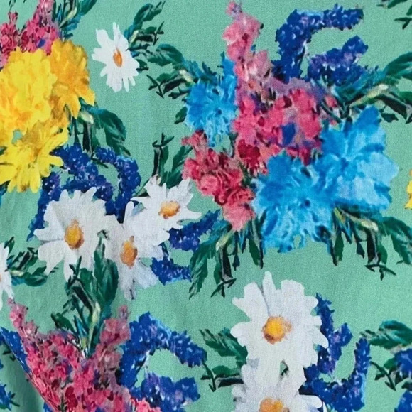 The J. Peterman Company Sleeveless Cotton Floral Dress Lined Sundress Size 2 NWT - Picture 4 of 8